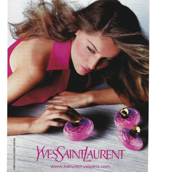Yves Saint Laurent Perfume Parfum Baby Doll Paris 1990s Vintage Print Ad - Picture 2 of 2